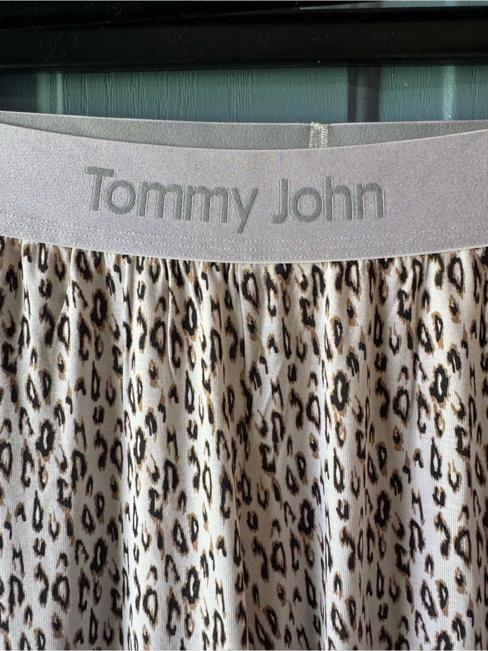 Tommy John Light cream V-Neck Tee with Neutral Leopard Pajama Pants - Picture 5 of 5